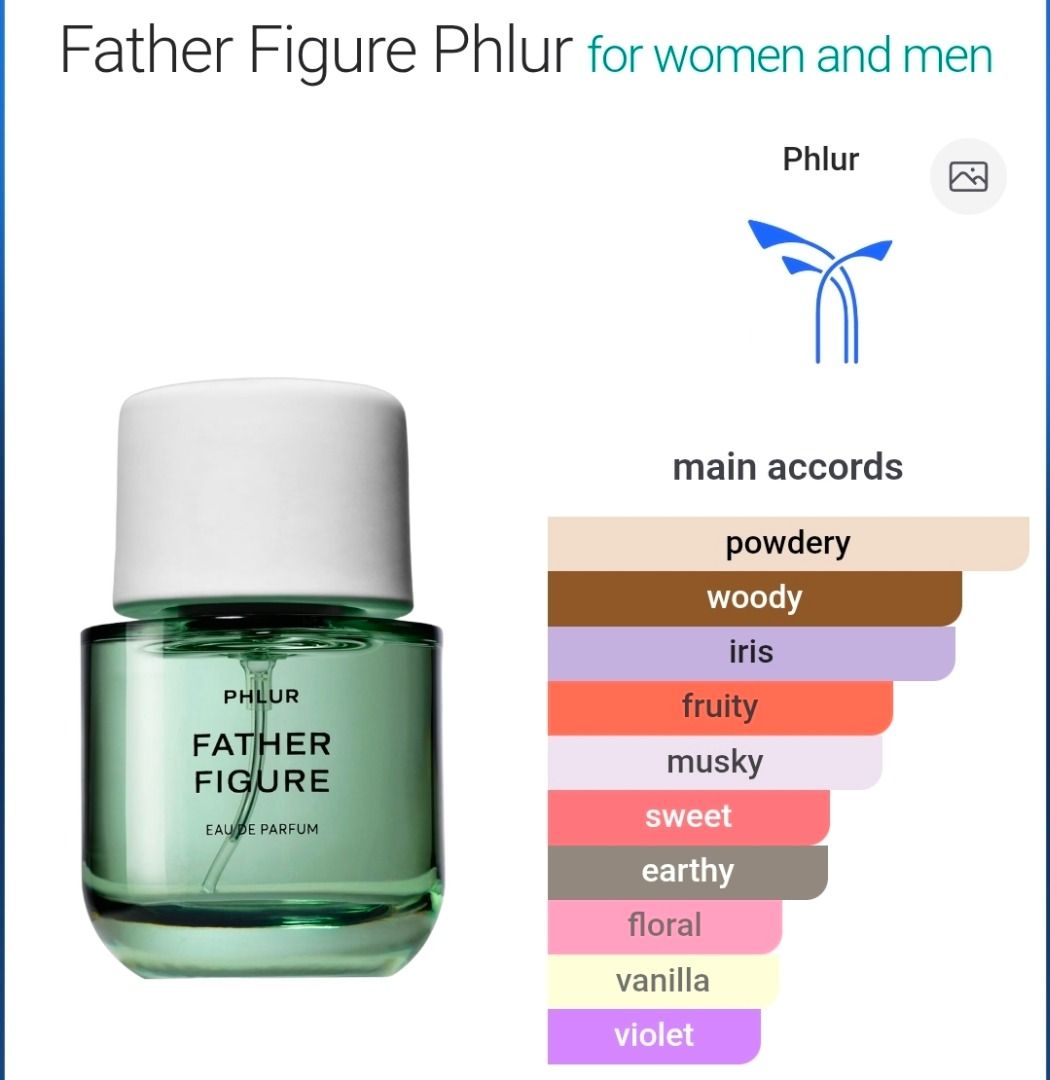 Phlur Father Figure Eau De Parfum (Category: Fragrance & Deodorants) located in Makati City. Submitted by declutternow_85 (Listing ID 1467236983, Image 2). Description: 100ml tester Authentic - return if proven fake Juice level as see in picture No lowballing please 📍Makati.