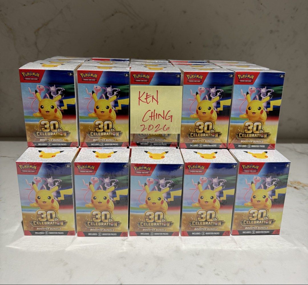 Pokemon 30th Celebration booster bundle (Category: Card Boxes & Cases) located in San Juan City. Submitted by kching88 (Listing ID 1467064031, Image 2). Description: Pokemon 30th booster bundle 6400 ea Negotiable for multiple Loc: San Juan.