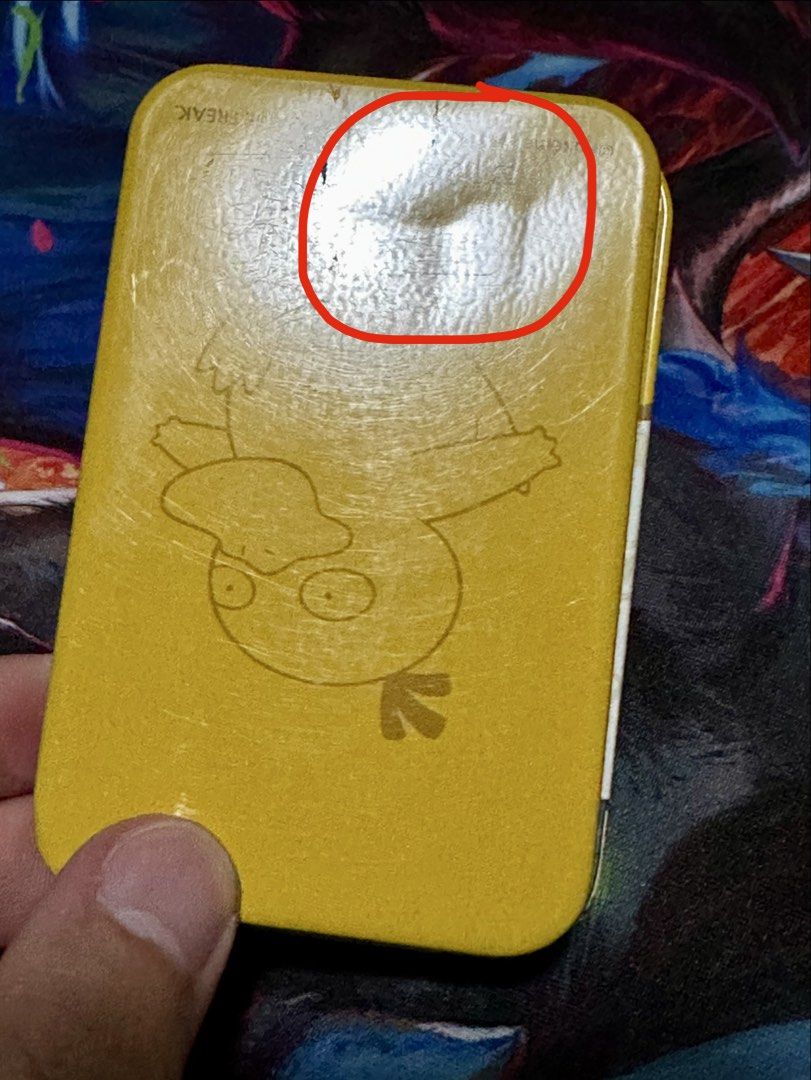 Pokemon Center Psyduck Dice Case/Tin (Category: Card Boxes & Cases) located in Quezon City. Submitted by dongilmore (Listing ID 1467309108, Image 3). Description: Pokemon Center Psyduck Dice Case/Tin *Dents can be seen in pictures WITH FREE DICE AND COUNTERS.
