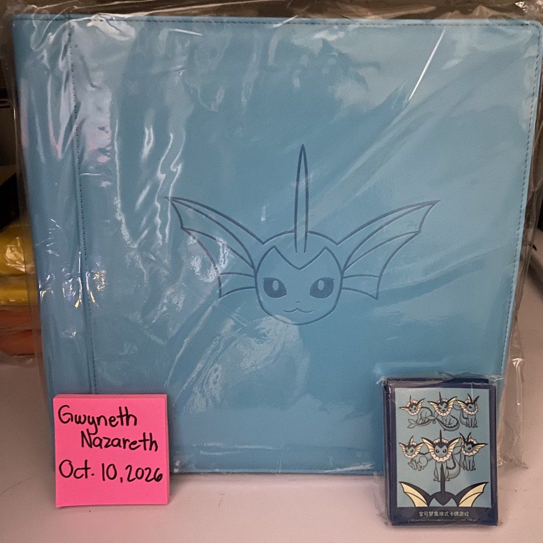 Pokémon Eeveelution Card Binder and Sleeves Set (Category: Trading Cards Accessories) located in Manila. Submitted by gwiyomiii (Listing ID 1467307193, Image 2). Description: Selling: Eeveelutions 12 slot Binder + Sleeves Php 1,500/set Available: Jolteon, Flareon, Vaporeon 📍España, Manila 📍Calamba, Laguna *Preferably meetup since masyado malaki yung binder baka mahal yung shipping😅 MOD: Lalamove, J&T, Meetup MOP: Bank Transfer, Gcash, Maribank
