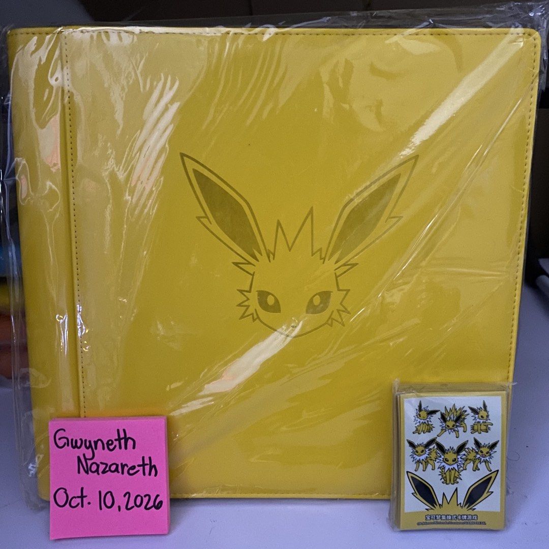 Pokémon Eeveelution Card Binder and Sleeves Set (Category: Trading Cards Accessories) located in Manila. Submitted by gwiyomiii (Listing ID 1467307193, Image 3). Description: Selling: Eeveelutions 12 slot Binder + Sleeves Php 1,500/set Available: Jolteon, Flareon, Vaporeon 📍España, Manila 📍Calamba, Laguna *Preferably meetup since masyado malaki yung binder baka mahal yung shipping😅 MOD: Lalamove, J&T, Meetup MOP: Bank Transfer, Gcash, Maribank