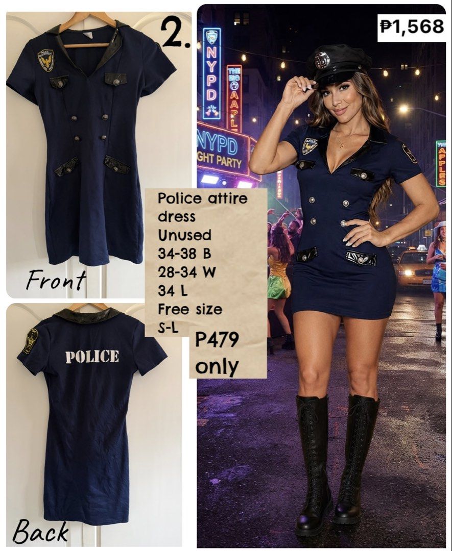 Police attire dress (Category: Dresses) located in Muntinlupa City. Submitted by 88michsy (Listing ID 1467174185, Image 1). Description: Nice in actual Lakas maka sexy Dress only For sale only.