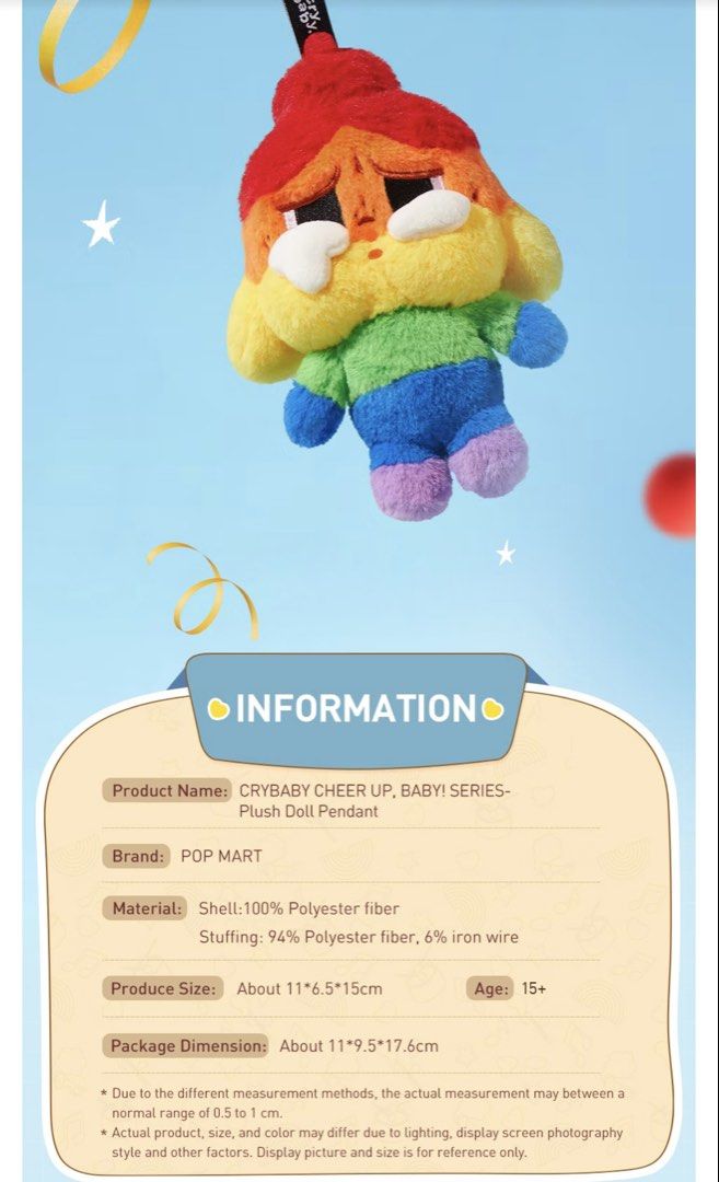 POP MART CRY BABY (Category: Plushies & Soft Toys) located in Davao. Submitted by maria368 (Listing ID 1467304320, Image 3). Description: LEGIT POPMART CRY BABY .