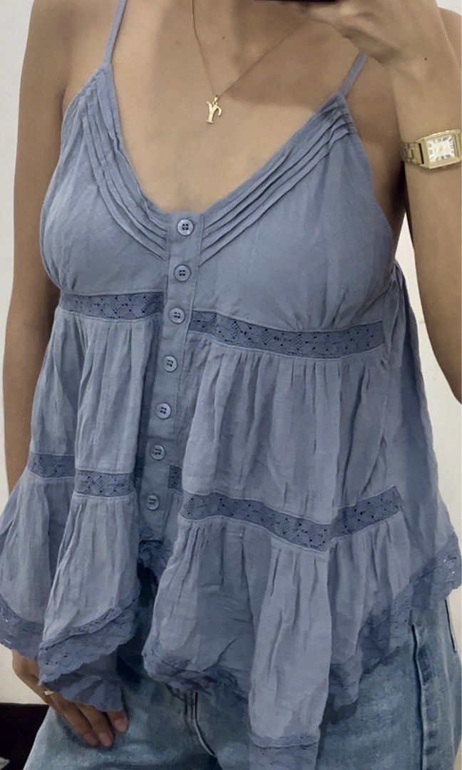 powder blue button lace top (Category: Sleeveless) located in Cainta. Submitted by baddieshop.mnl (Listing ID 1467195144, Image 3). Description: .