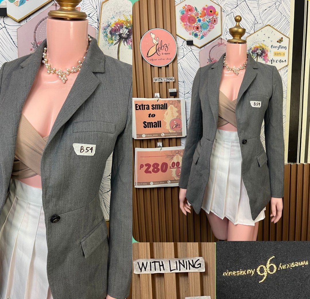 PREMIUM BLAZER ASSORTED OCT10 (Category: Coats, Jackets and Outerwear) located in Talisay. Submitted by frentuma (Listing ID 1467307640, Image 2). Description: VISIT MY FB PAGE FEBZ E-STORE FOR MORE ITEMS 💕💕🛍️🛍️ Like new Preloved price and size indicated each picture 👍 like and follow fb page Febz e-store for more available items 📌Location Deca Dumlog Talisay Cebu Cebu buyer- delivery maxim add delivery fee or pick.up (Near location) 🌟 Out