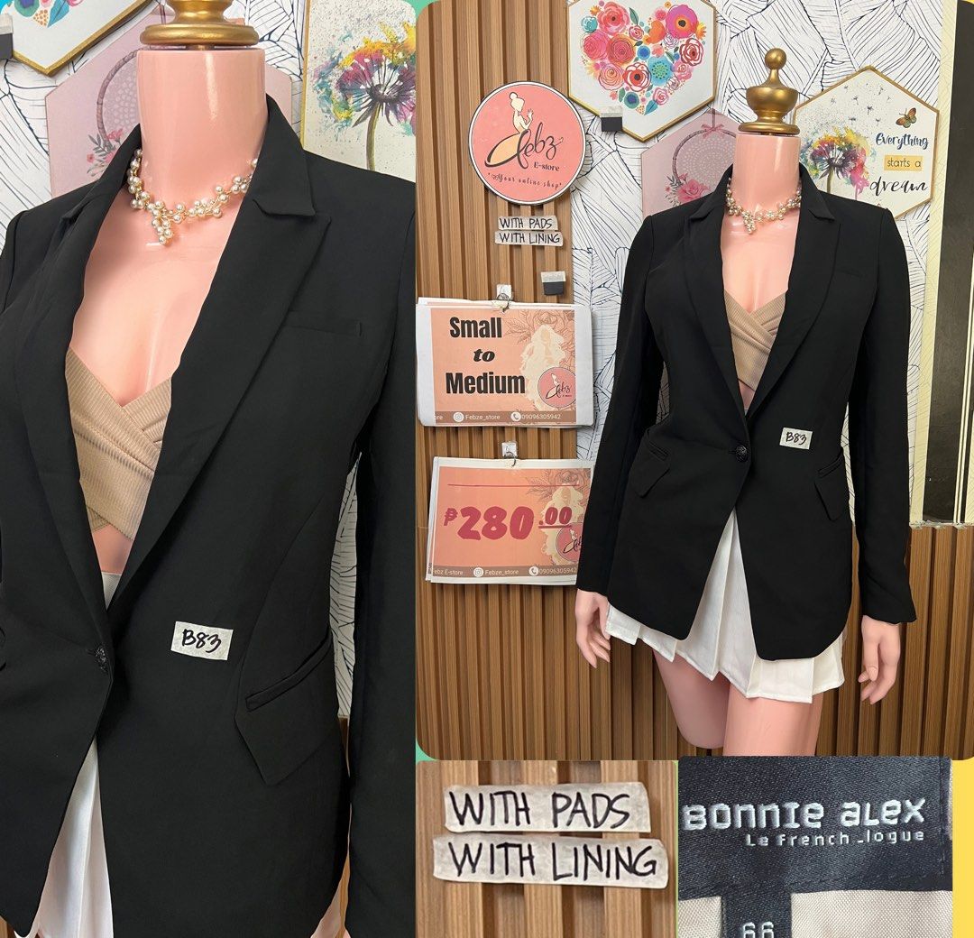 PREMIUM BLAZER ASSORTED OCT10 (Category: Coats, Jackets and Outerwear) located in Talisay. Submitted by frentuma (Listing ID 1467307640, Image 1). Description: VISIT MY FB PAGE FEBZ E-STORE FOR MORE ITEMS 💕💕🛍️🛍️ Like new Preloved price and size indicated each picture 👍 like and follow fb page Febz e-store for more available items 📌Location Deca Dumlog Talisay Cebu Cebu buyer- delivery maxim add delivery fee or pick.up (Near location) 🌟 Out