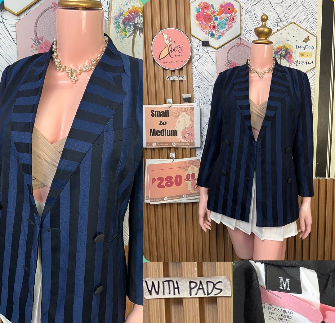 PREMIUM BLAZER ASSORTED OCT11 (Category: Coats, Jackets and Outerwear) located in Talisay. Submitted by frentuma (Listing ID 1467308105, Image 1). Description: VISIT MY FB PAGE FEBZ E-STORE FOR MORE ITEMS 💕💕🛍️🛍️ Like new Preloved price and size indicated each picture 👍 like and follow fb page Febz e-store for more available items 📌Location Deca Dumlog Talisay Cebu Cebu buyer- delivery maxim add delivery fee or pick.up (Near location) 🌟 Out