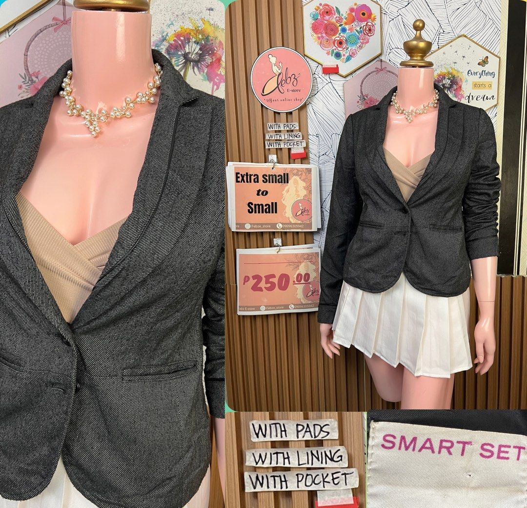 PREMIUM BLAZER ASSORTED OCT2 (Category: Coats, Jackets and Outerwear) located in Talisay. Submitted by frentuma (Listing ID 1467280008, Image 2). Description: VISIT MY FB PAGE FEBZ E-STORE FOR MORE ITEMS 💕💕🛍️🛍️ Like new Preloved price and size indicated each picture 👍 like and follow fb page Febz e-store for more available items 📌Location Deca Dumlog Talisay Cebu Cebu buyer- delivery maxim add delivery fee or pick.up (Near location) 🌟 Outs