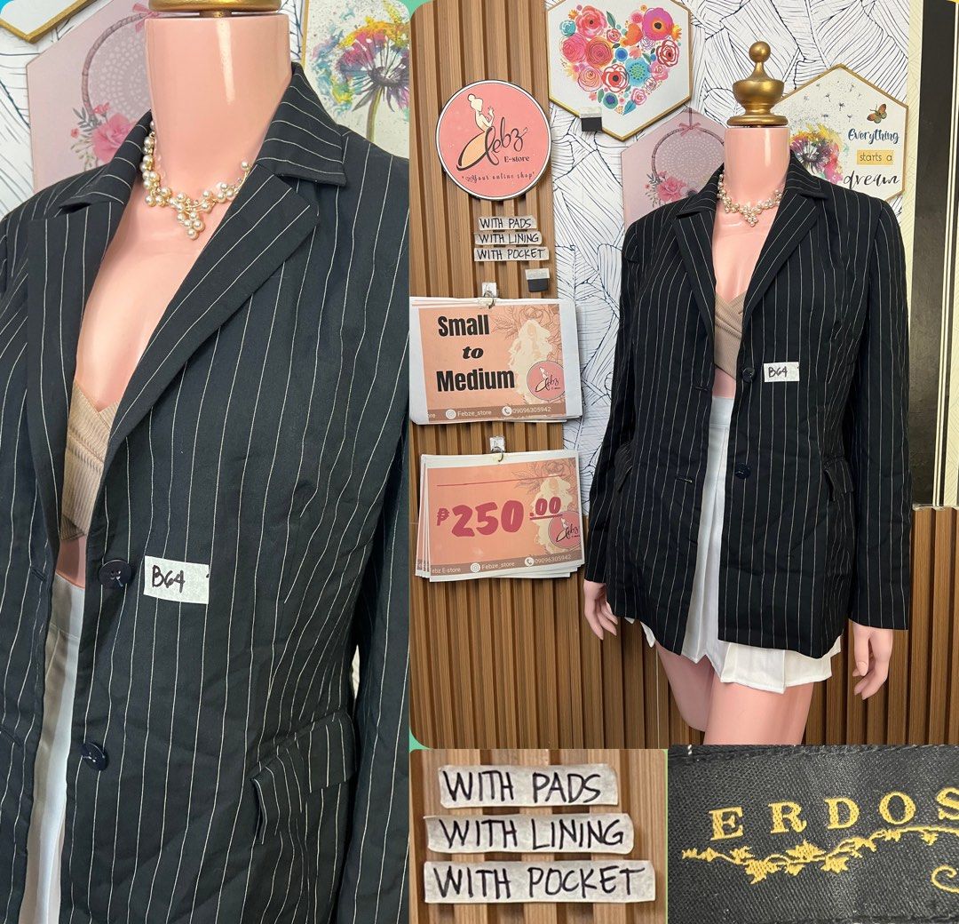PREMIUM BLAZER ASSORTED OCT3 (Category: Coats, Jackets and Outerwear) located in Talisay. Submitted by frentuma (Listing ID 1467280383, Image 1). Description: VISIT MY FB PAGE FEBZ E-STORE FOR MORE ITEMS 💕💕🛍️🛍️ Like new Preloved price and size indicated each picture 👍 like and follow fb page Febz e-store for more available items 📌Location Deca Dumlog Talisay Cebu Cebu buyer- delivery maxim add delivery fee or pick.up (Near location) 🌟 Outs
