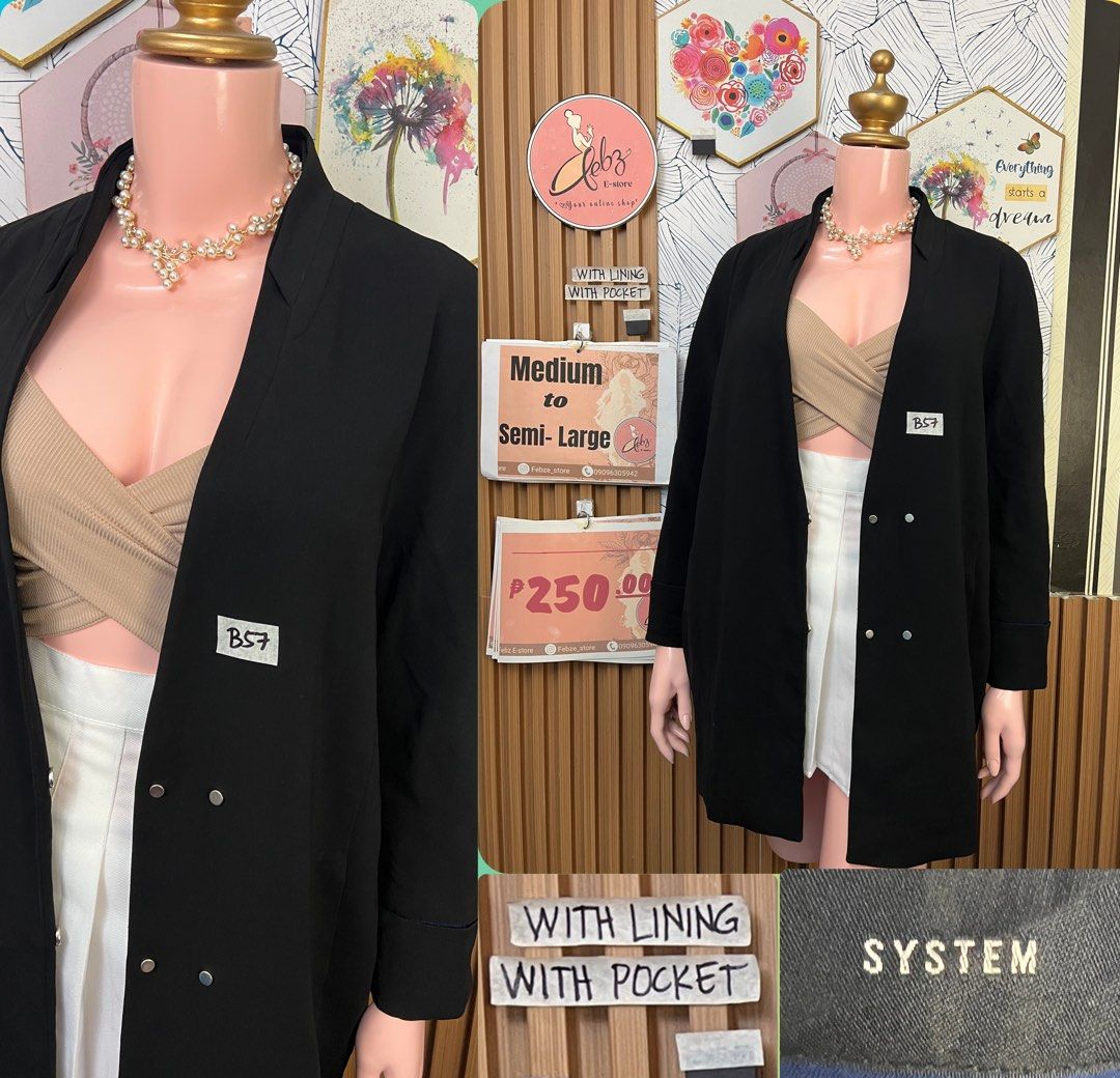 PREMIUM BLAZER ASSORTED OCT4 (Category: Coats, Jackets and Outerwear) located in Talisay. Submitted by frentuma (Listing ID 1467280679, Image 2). Description: VISIT MY FB PAGE FEBZ E-STORE FOR MORE ITEMS 💕💕🛍️🛍️ Like new Preloved price and size indicated each picture 👍 like and follow fb page Febz e-store for more available items 📌Location Deca Dumlog Talisay Cebu Cebu buyer- delivery maxim add delivery fee or pick.up (Near location) 🌟 Outs