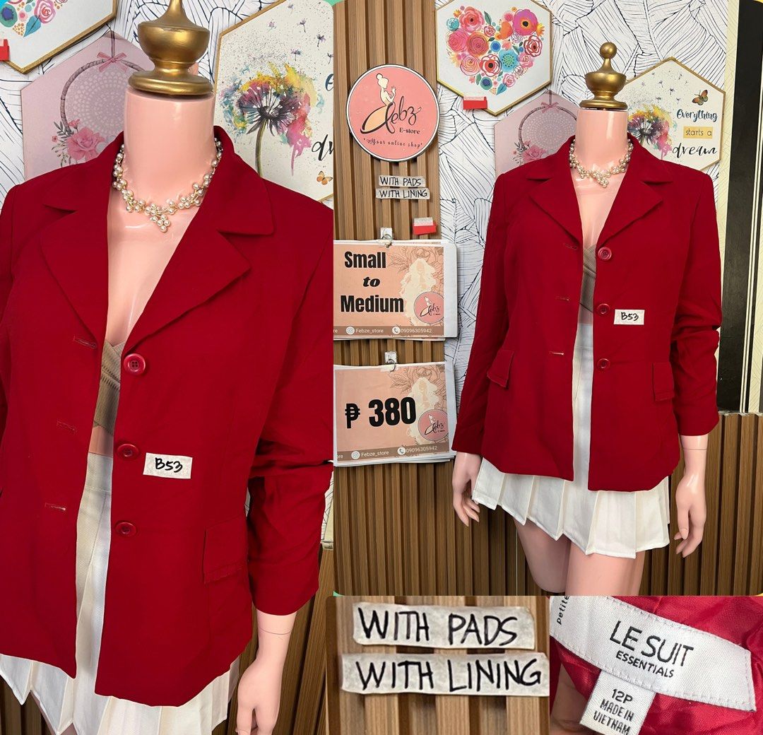 PREMIUM BLAZER ASSORTED OCT6 (Category: Coats, Jackets and Outerwear) located in Talisay. Submitted by frentuma (Listing ID 1467285123, Image 2). Description: VISIT MY FB PAGE FEBZ E-STORE FOR MORE ITEMS 💕💕🛍️🛍️ Like new Preloved price and size indicated each picture 👍 like and follow fb page Febz e-store for more available items 📌Location Deca Dumlog Talisay Cebu Cebu buyer- delivery maxim add delivery fee or pick.up (Near location) 🌟 Outs