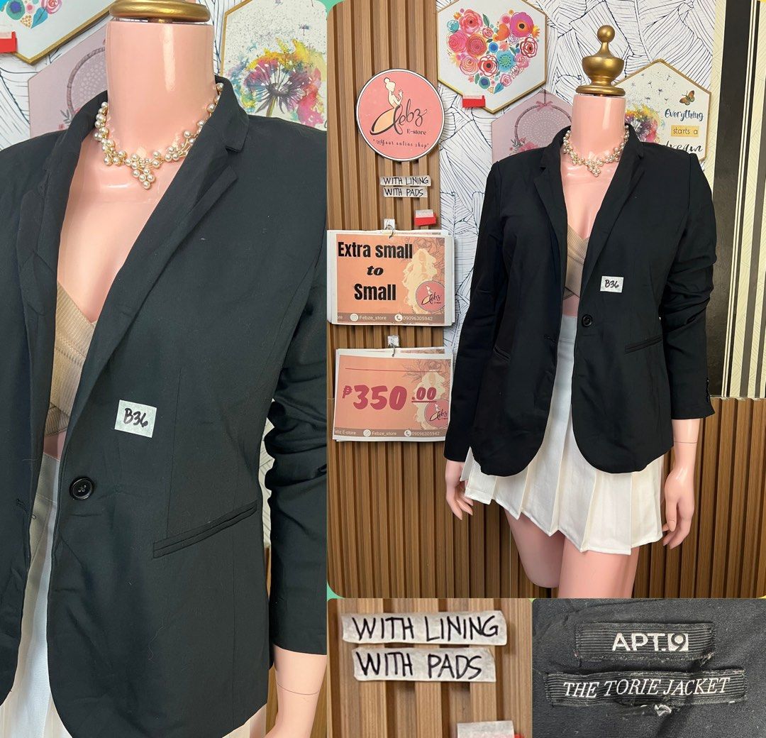 PREMIUM BLAZER ASSORTED OCT9 (Category: Coats, Jackets and Outerwear) located in Talisay. Submitted by frentuma (Listing ID 1467290715, Image 2). Description: VISIT MY FB PAGE FEBZ E-STORE FOR MORE ITEMS 💕💕🛍️🛍️ Like new Preloved price and size indicated each picture 👍 like and follow fb page Febz e-store for more available items 📌Location Deca Dumlog Talisay Cebu Cebu buyer- delivery maxim add delivery fee or pick.up (Near location) 🌟 Outs
