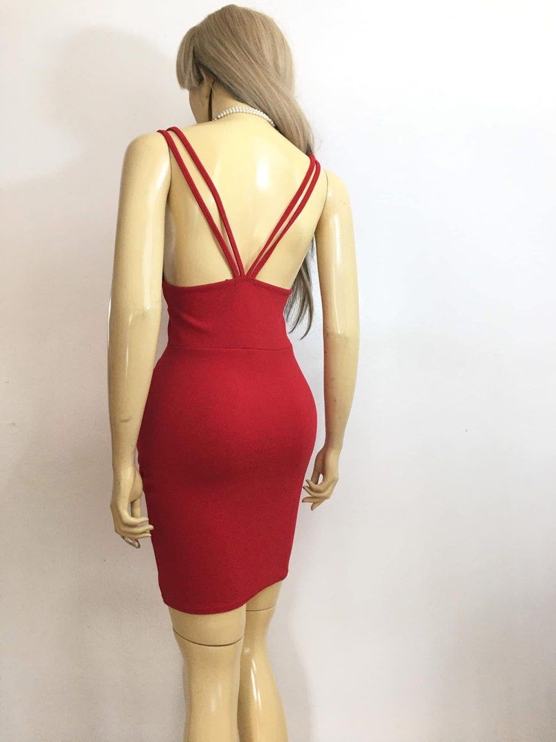 Prettylittlething red Bodycon minidress (Category: Dresses) located in Subic. Submitted by Rodsbestbuys (Listing ID 1467280234, Image 2). Description: Like new Red Dress Bodycon elegant party mini dress Size 10 Medium Polyster elastane .