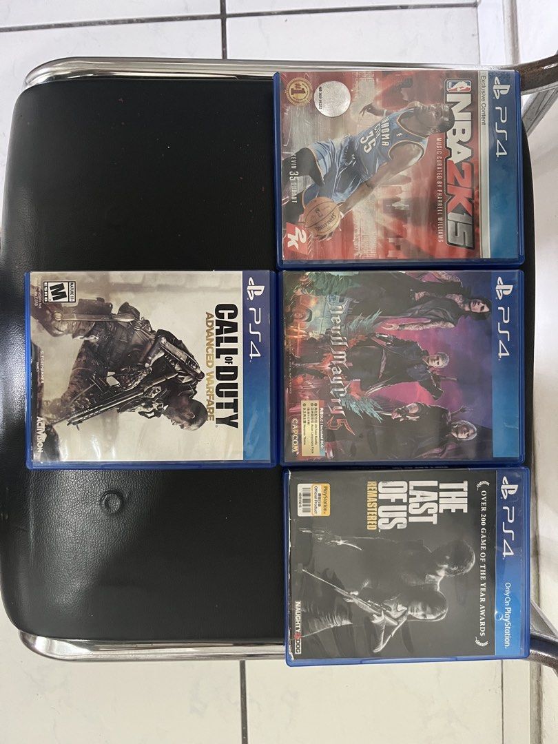 PS4 GAMES FOR SALE (Category: PlayStation) located in Manila. Submitted by utoy9 (Listing ID 1467192568, Image 2). Description: PS4 GAMES Devil May Cry 5-600 The Last Of Us Remastered-(Sold) Red Dead Redemption 2-1,100 God Of War 3-550 God Of War-650 Doom-550 Watch Dogs-550 NBA2k15-200 Minecraft Dungeons Hero Edition-1,000 Call of Duty Advanced Warfare-550 As Pack-Negotiable Individual-Slightly Negotiable NORTHCALOOCAN AREA LALAMOVE/MEETUP AROUND