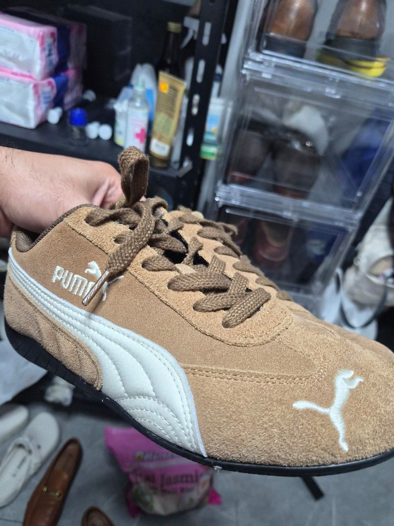 Puma Brown Suede Sneakers Size US 9 (Category: Sneakers) located in Angeles City. Submitted by marvinjbm110069 (Listing ID 1467319759, Image 3). Description: - Brand/Model: Puma Sneakers - Material: Brown suede with white branding details - Comfort: OrthoLite insoles for extra cushioning - Design: Thick brown laces and dark rubber soles - Size: US 9, UK 6.5, EUR 40 (255mm) - Origin: Made in Vietnam - Condition: Clean overall used once rfs. wrong 