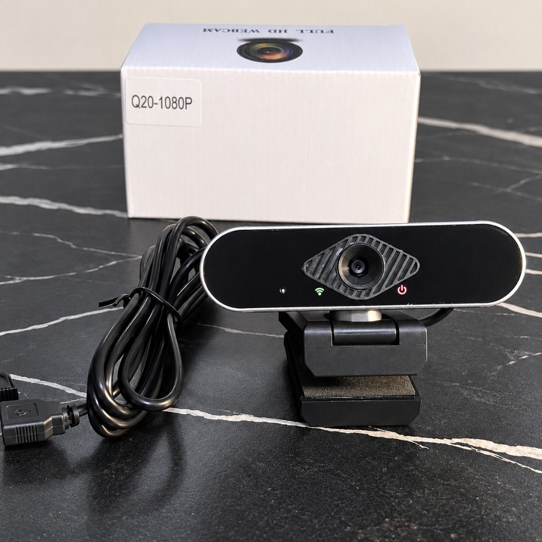 Q20 1080P Full HD Webcam with USB Cable (Category: Webcams) located in Caloocan City. Submitted by hastreiter67336 (Listing ID 1467333171, Image 1). Description: - Model: Q20 1080P Webcam (Black & Silver) - Condition: Works great, ready to plug and play - Connectivity: USB (cable included) - Mount: Adjustable stand fits securely on monitors and laptops - Ideal for: Video calls, streaming, and online classes - Packaging: Includes original white bo
