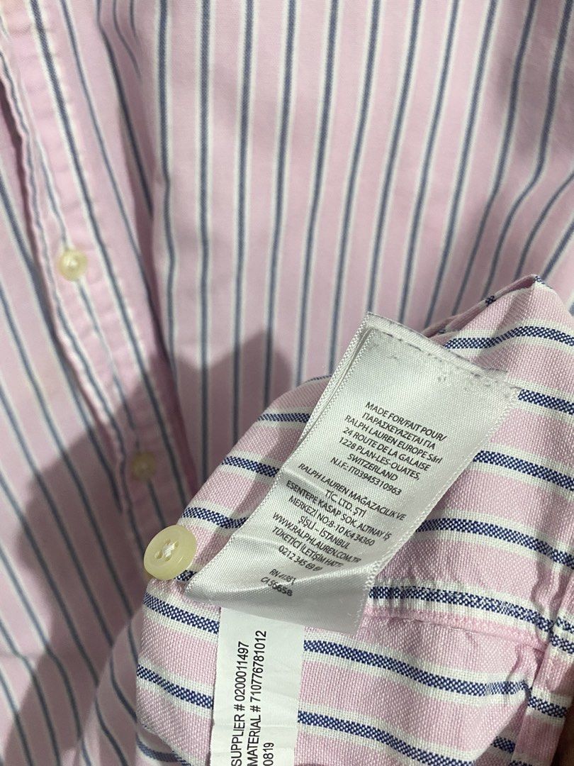 Ralph Lauren Pinstripes Pink (Category: Formal Shirts) located in Batangas. Submitted by got.thrift (Listing ID 1467180132, Image 3). Description: W-25 L-30 Like New No Issue.