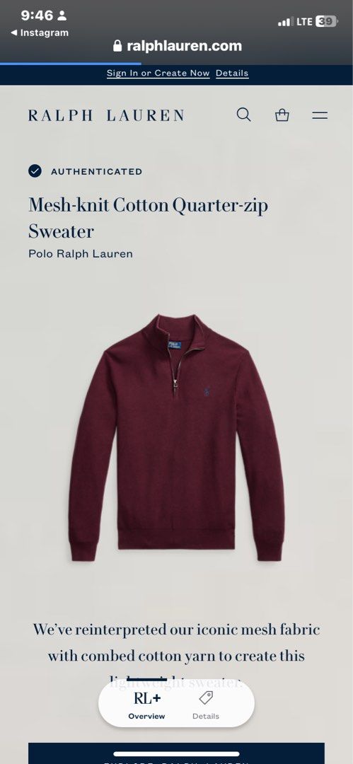 Ralph Lauren Quarter Zip w/ modern released qr (Category: Coats, Jackets and Outerwear) located in Manila. Submitted by retro_archives (Listing ID 1467340651, Image 3). Description: 22 x 28 color rate: 10/10 condition: like new flaws | issues: none.