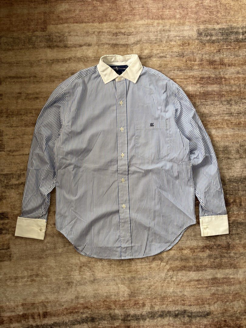 Ralph Lauren RL Logo Pinstripes Polo Longsleeves (Category: Longsleeves) located in Antipolo. Submitted by thearchivesproject (Listing ID 1467282976, Image 1). Description: 21.5 width 29 length.