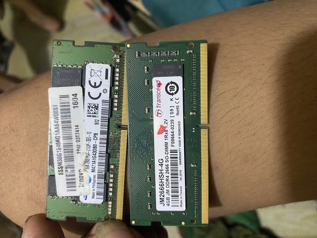 ram and hdd (Category: Computer Parts) located in Quezon City. Submitted by shopnimark (Listing ID 1467357376, Image 1). Description: ram ng laptop isang 4gb isang 8gb wala ko pang test na laptop as is nalang yung hdd 1tb 88 health last check.