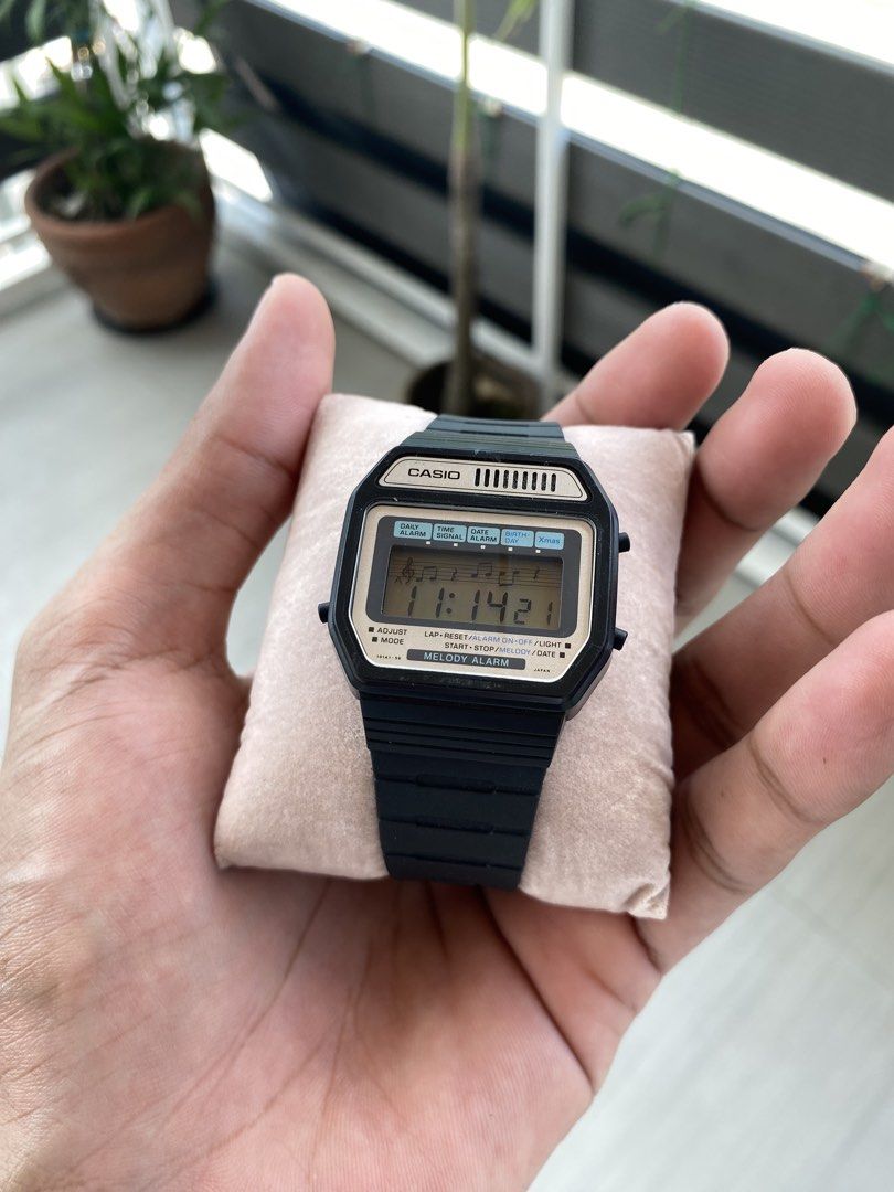Rare Casio Melody Alarm 82H108 (Category: Luxury Watches) located in San Gabriel. Submitted by unspoken.timepieces (Listing ID 1467190524, Image 1). Description: Selling this Casio Melody Alarm 82H108 Up for sale is a iconic 1980s Vintage Casio Melody Alarm (Ref. 82H108 / Module 82). A highly collectible piece of digital watch history, famous for playing signature melodies for different days of the week and special occasions rather than standard 
