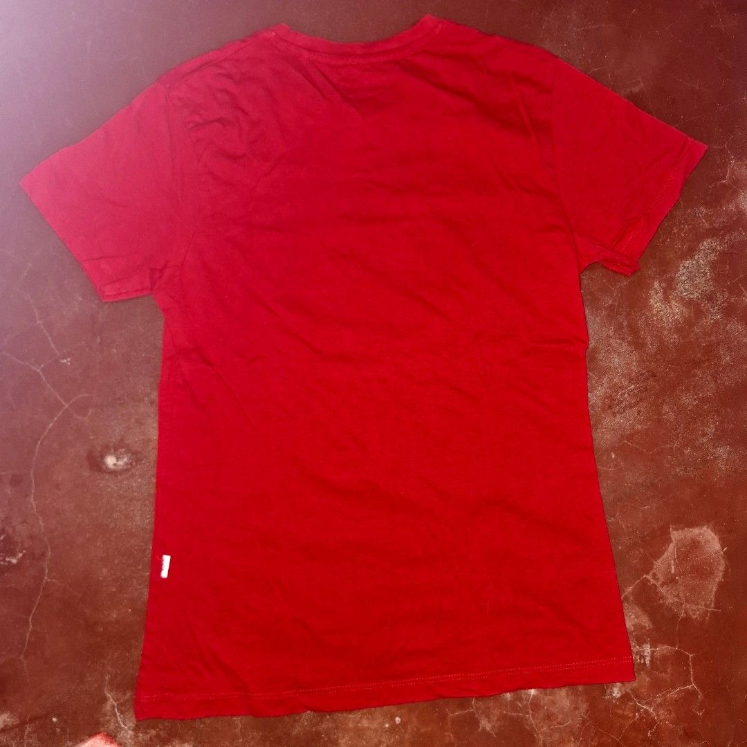 Red shirt (Category: Shirts) located in Adams. Submitted by frog_and_clover (Listing ID 1467314242, Image 2). Description: pepe jeans red shirt. can fit small to medium. good condition what you see is what you get.