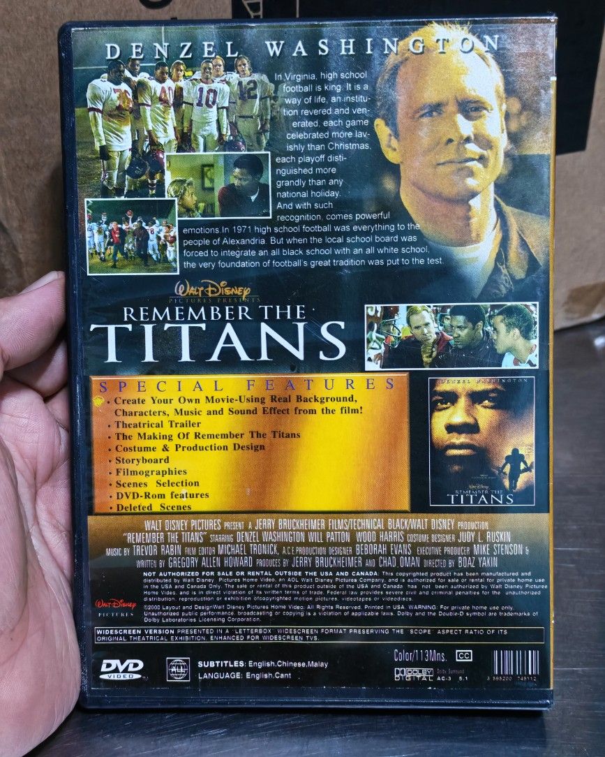 Remember the Titans (Category: CDs & DVDs) located in Carmona. Submitted by tech_hub_cavite (Listing ID 1467333555, Image 2). Description: .