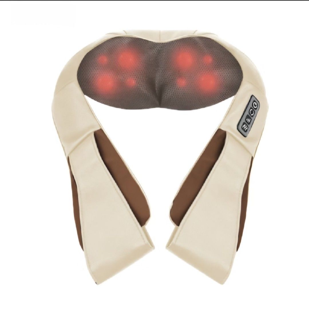 Rest Easy Neck and Back Massager (Category: Massage Devices) located in Quezon City. Submitted by reply_1982 (Listing ID 1467213265, Image 3). Description: - Brand new and 100% unopened, still sealed in original plastic wrapping - Includes original box, perfect for gifting - Soothing heat function for ultimate neck and back relief - Ergonomic cream and brown finish designed to fit comfortably over your shoulders - Built-in control panel right on 