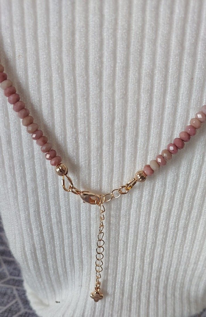 Rhodonite Necklace 4mm (Category: Necklaces) located in Gapan. Submitted by purseofjune (Listing ID 1467226742, Image 3). Description: 16"+2" gold filled extension chain 4mm faceted cube beads.