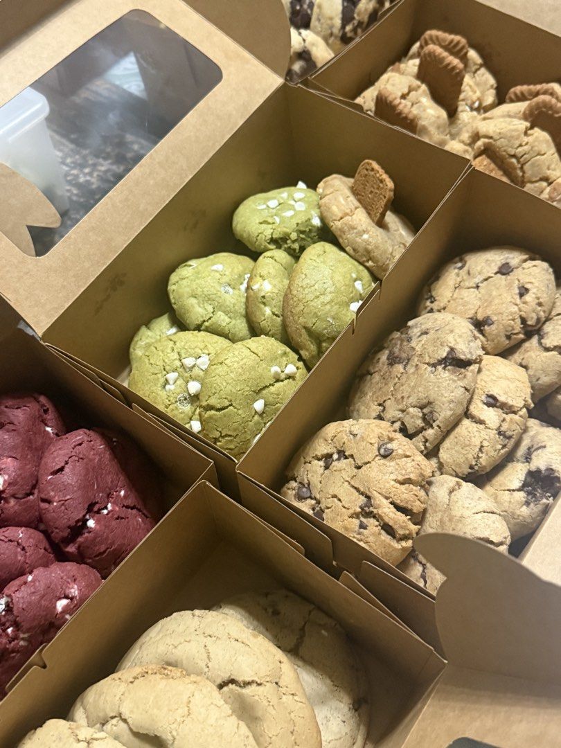 Rhuani Cookies (Category: Homemade Bakes) located in Manila. Submitted by thekingjun49778 (Listing ID 1467339066, Image 3). Description: Freshly baked Rhuani Cookies available in multiple flavors including Chocolate Chip, Red Velvet, Matcha, Cookie Monster, Smores, and Biscoff. Premium flavors (unavailable) Tiramisu, Brookie, and Funfetti. Order by individual, duo, trio, quartet, half dozen, or dozen box sizes. Ordering hours 8:00 AM to 2:00 PM v