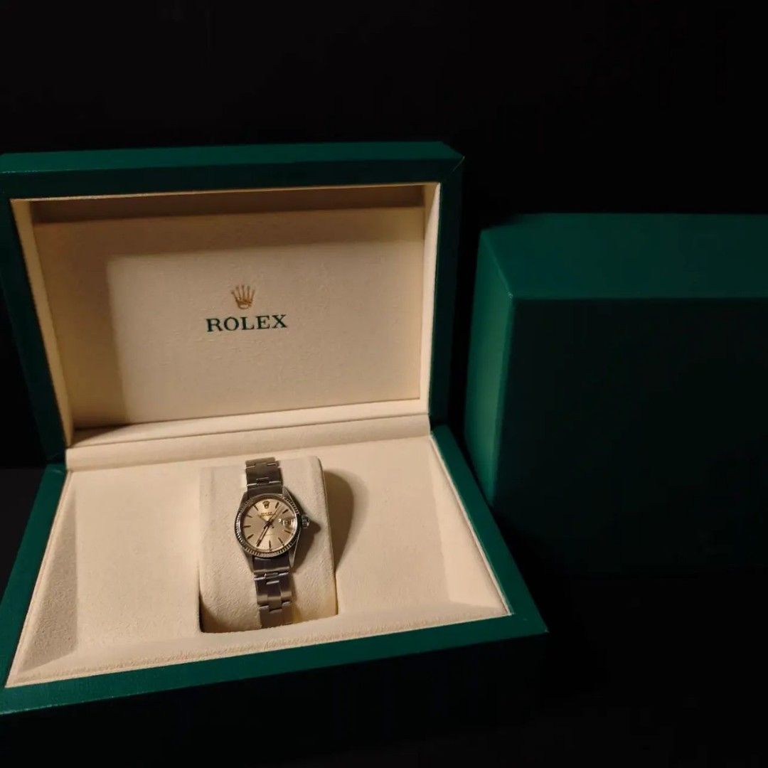 Rolex Lady Date (Category: Women's Watches) located in Manila. Submitted by .gwatchesph. (Listing ID 1467186350, Image 3). Description: ⌚ FOR SALE — ROLEX OYSTER PERPETUAL LADY-DATE ✨ MINT CONDITION 💰 PRICE: ₱108,000 Model: Rolex Oyster Perpetual Lady-Date Reference: Ref. 6517 — produced around the 1960s Case Size: Approximately 25–26mm Movement: Self-winding automatic Dial: Cream patina dial with baton/stick markers and signature “LADYDATE” tex
