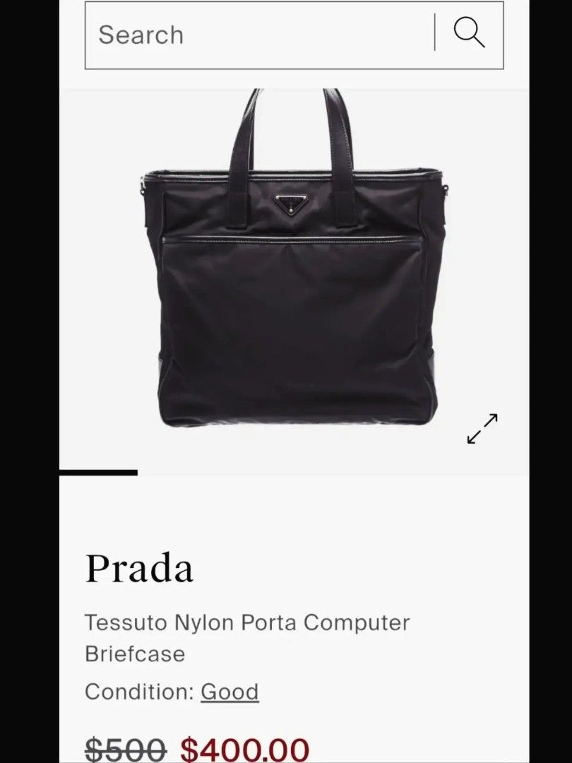 Sale! PRADA Bag (Category: Shoulder Bags) located in Caloocan City. Submitted by secondhand_shop2 (Listing ID 1467346561, Image 2). Description: Sale❗️Sale❗️Sale❗️ ₱ 2,899 PRADA Preloved Black LAMPO under zip Large - XL Nylon & leather trim 📌First to pay.