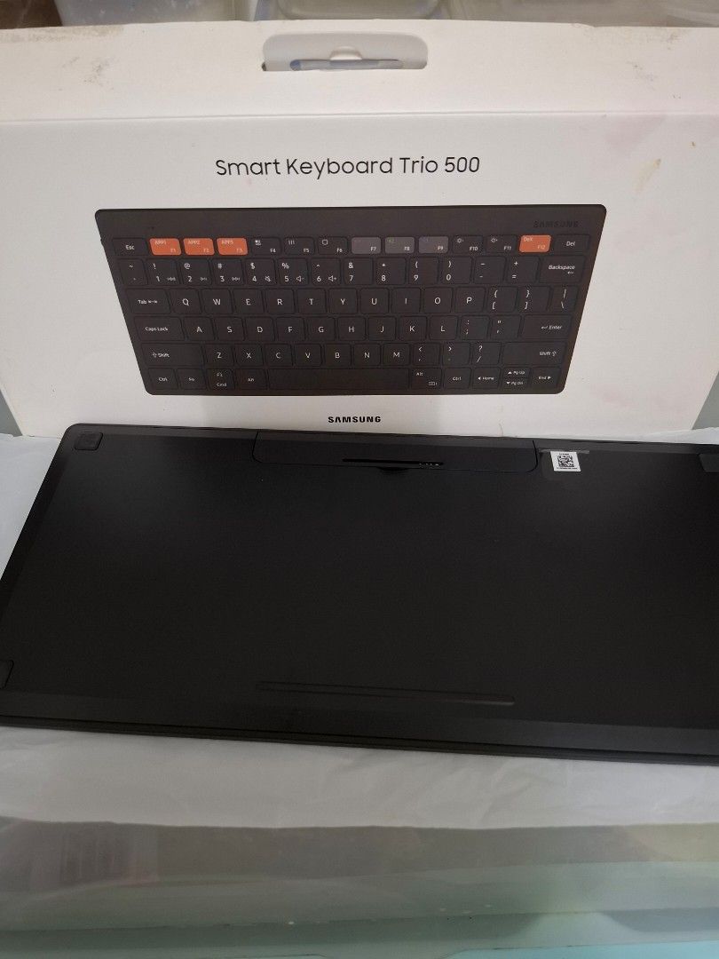 Samsung Smart Keyboard Trio 500 (Black) (Category: Computer Keyboard) located in Las Pinas. Submitted by swiftlion.b8899 (Listing ID 1467231214, Image 3). Description: Key Features & Specs: • Multi-Device Pairing: Switch seamlessly between 3 devices using dedicated Bluetooth keys (F7–F9). • Samsung DeX Shortcut: One-press activation (F12) to turn your Galaxy device into a PC workstation. • Custom App Keys: 3 programmable hotkeys (F1–F3) for your 