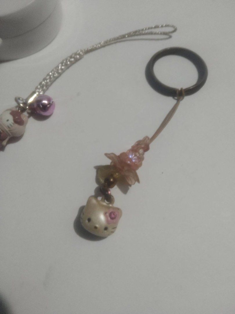 Sanrio Hello Kitty Case Charms Phone Straps Bundle (Category: Character Goods) located in Manila. Submitted by janetecson05 (Listing ID 1467288733, Image 2). Description: - Sanrio Kitty complete collector's bundle - Includes white storage case, figurine, charms, and beaded straps - Colors: Pink, white, and multicolored pieces - Everything pictured is included in one package - Perfect for desk organization or adding to your Kitty collection - Cond