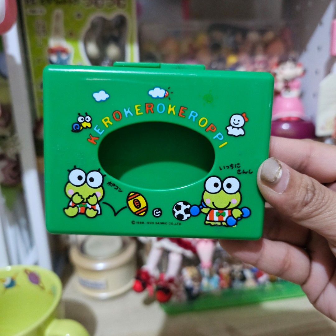 Sanrio Keroppi Plastic Pocket Tissue Box Case (Category: Character Goods) located in Manila. Submitted by lovelylovesjapan (Listing ID 1467284416, Image 1). Description: 🌸The item is on-hand and authentic from Japan 🌸Mode of Payment (MOP): GCASH/Bank Transfer 🌸Mode of Delivery (MOD): J&T or Lalamove (Shipping every Saturday and Sunday) Notes: 🩷Breakable items are packed with care and caution. Seller will not be held liable for any damages inc