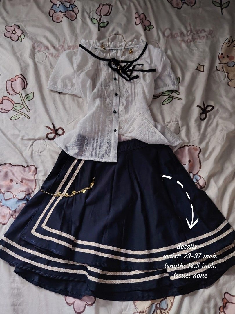 school skirt vibe 🏫 (Category: Skirts) located in Hermosa. Submitted by lcvelycath (Listing ID 1467201127, Image 2). Description: *23-27 inch size: s-m mine: ₱159 bid: ₱+10 lock: ₱359 (shipped) EOB: wednesday—october 14, 2026 °. thrifted, pre-loved, or brand new but ready to wear (some aren't bcs i don't have the time to wash them, very sorryy :<) colors may vary due to lightning & quality 𐙚 °. check details before mine joy miners will be poste