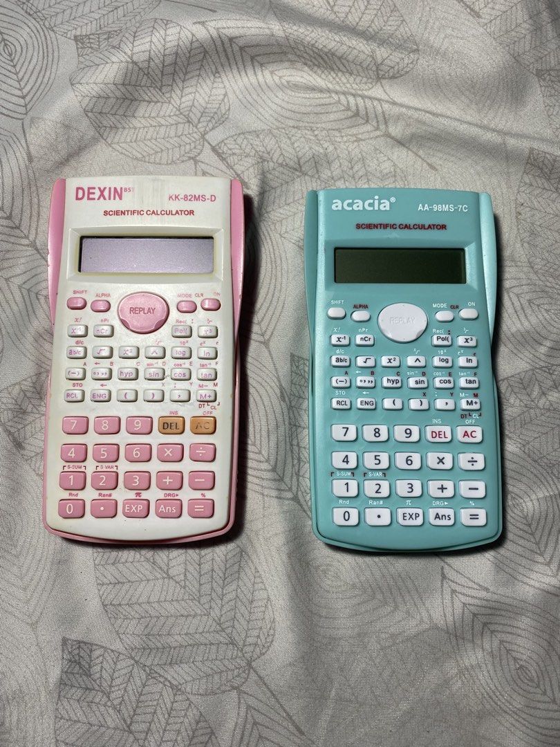 Scientific Calculators (Category: Stationery & School Supplies) located in Pasig City. Submitted by freepenguin.eee5de (Listing ID 1467291471, Image 3). Description: The pink one is used several times but the blue one just bought it recently Reason for selling: not using.