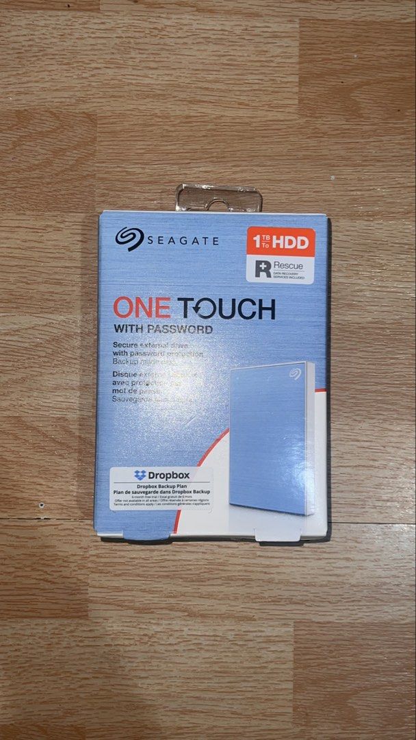 SEAGATE 1TB ONE TOUCH W/ PASSWORD (Category: Hard Disks & Thumbdrives) located in Manila. Submitted by maeyow (Listing ID 1467297910, Image 1). Description: Never been used Color: Blue 1tb w/ usb 3.0 cable Compatible w/ windows, macOS, and chromeOS systems RFS: I bought the same thing.