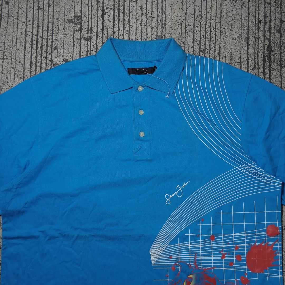 Sean John polo shirt (Category: Tshirts & Polo Shirts ) located in Manila. Submitted by tondoswag (Listing ID 1467225272, Image 3). Description: Sean John polo shirt (Abstract Graphic And Splatter Print) Color rate: 10/10 Condition: 9.5/10 issue: check photo (2, 4) measurements (measured by inches) width - 25 length - 32.