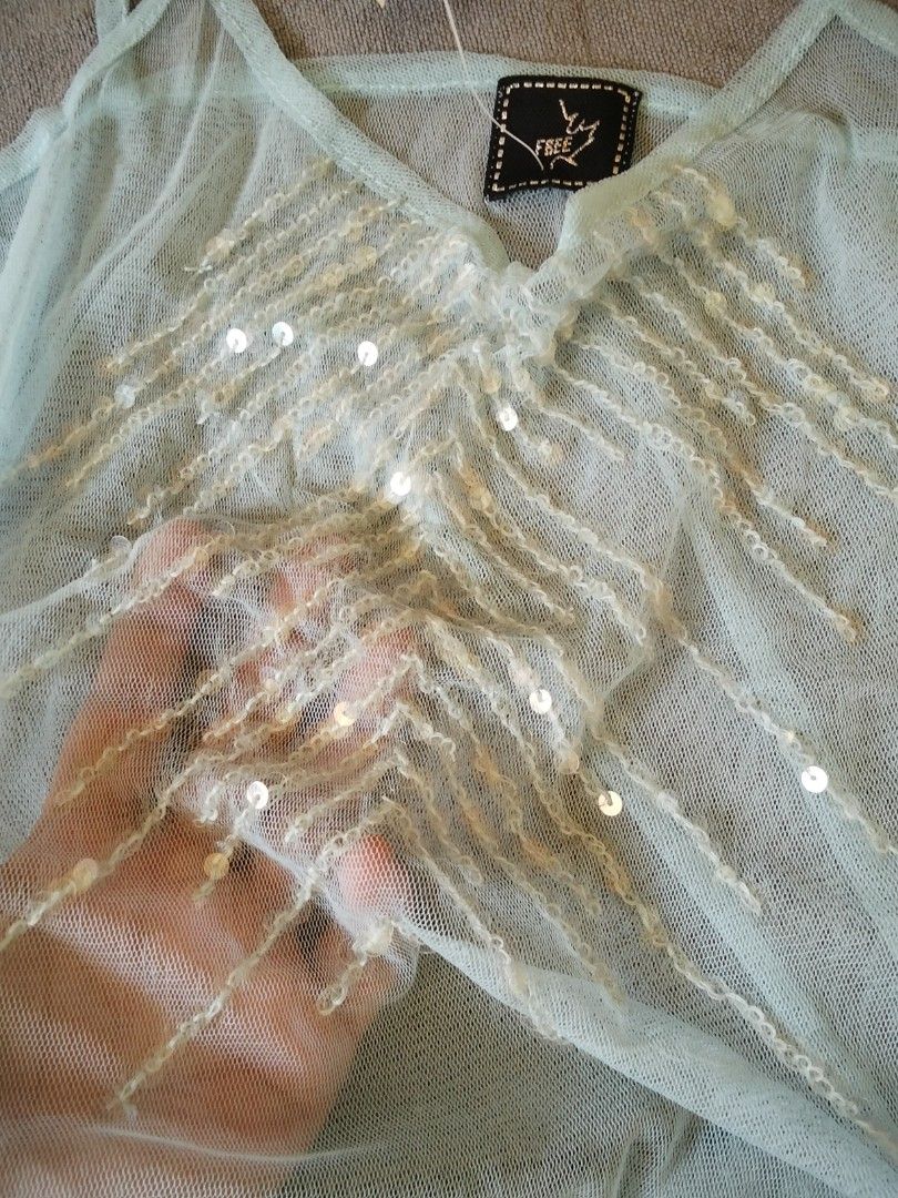 Sequined mesh / net top #y2k (Category: Others Tops) located in Baras. Submitted by lalahdresan (Listing ID 1467267064, Image 2). Description: Selection Euc No return Small Buy as is Limit expectations No return no exchange Jnt SF starts at 54 Booked today.Shipped tomorrow. Thank you for visiting 😊.