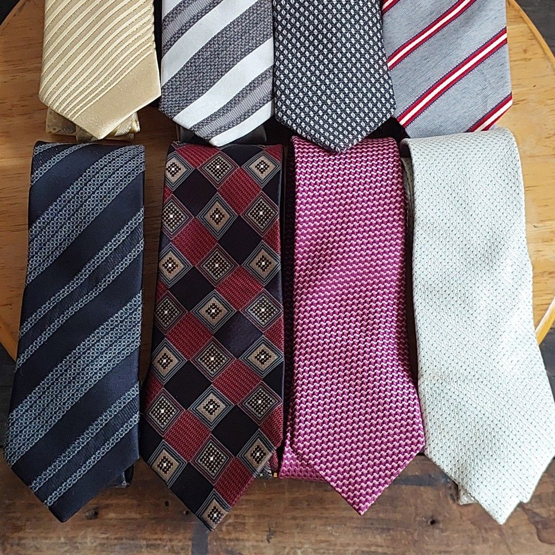 Set of 8 Neckties (Category: Ties) located in Caloocan City. Submitted by 2ndhand.manila (Listing ID 1467173685, Image 3). Description: Swipe left for more photos and measurements. ▪️NO COD/COP ▪️Ship thru J&T ▪️Lalamove/Grab Express ▪️G-Cash or Bank Transfer ▪️Location: North Caloocan.