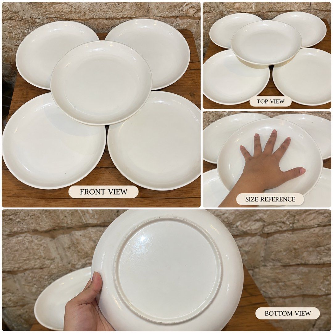 set of five round, plain white ceramic L2.5x9 (Category: Dinnerware & Cutlery) located in San Fernando. Submitted by dntjapansurpluselyu (Listing ID 1467362168, Image 1). Description: .