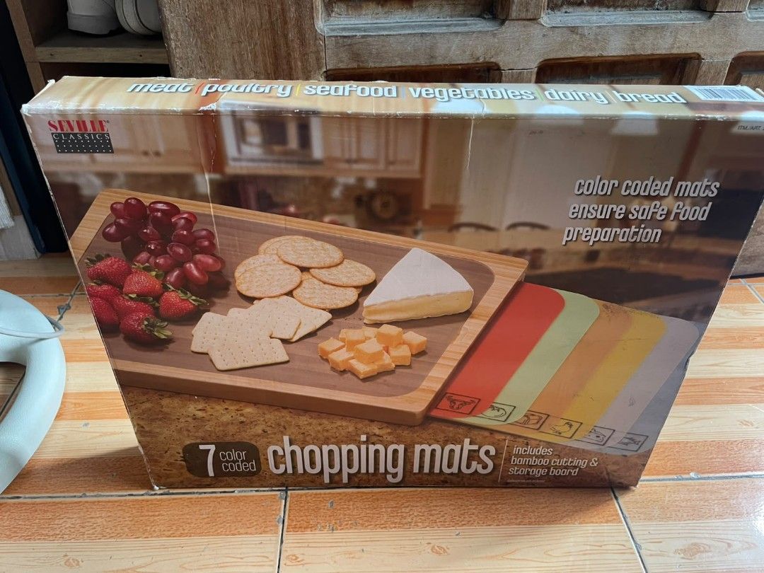 Seville Classics Chopping Mats (Category: Knives & Chopping Boards) located in Quezon City. Submitted by harun_res_managing_director (Listing ID 1467254873, Image 1). Description: For Sale Seville Classics Chopping Board Mats Bamboo Material plus 6 plastics mats All around chopping board For Lalamove.