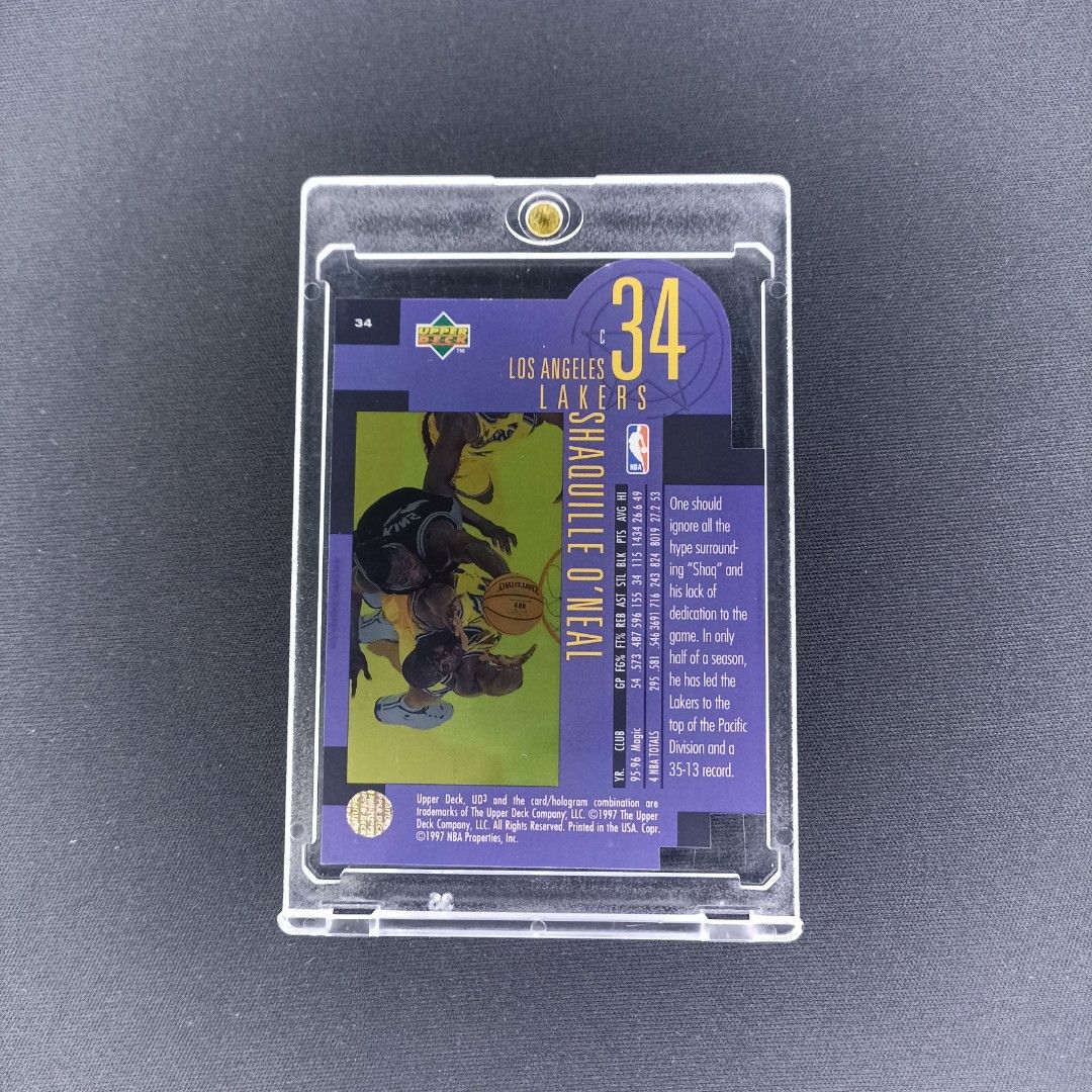 Shaquille O'neal (Category: Raw Singles) located in San Fernando. Submitted by leonsportscollectiblesandtcg (Listing ID 1467320770, Image 2). Description: Near mint to mint condition unless with stated major issue. Cards are raw. Print lines, minimal white corners and other minor issues do not make your purchase eligible for returns/refunds. Issues will be indicated. Please manage your expectation and do not expect all raw cards to gem especially