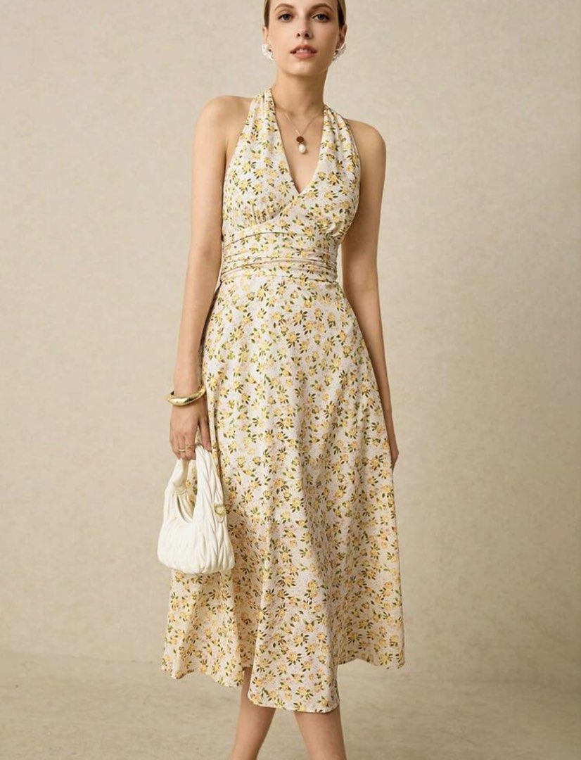 Shein floral midi dress (Category: Dresses) located in Cabuyao City. Submitted by girlontherockspreloved (Listing ID 1467259704, Image 2). Description: Like new condition used once only. Fits S-M. No flaw. Super pretty in actual 🥰.