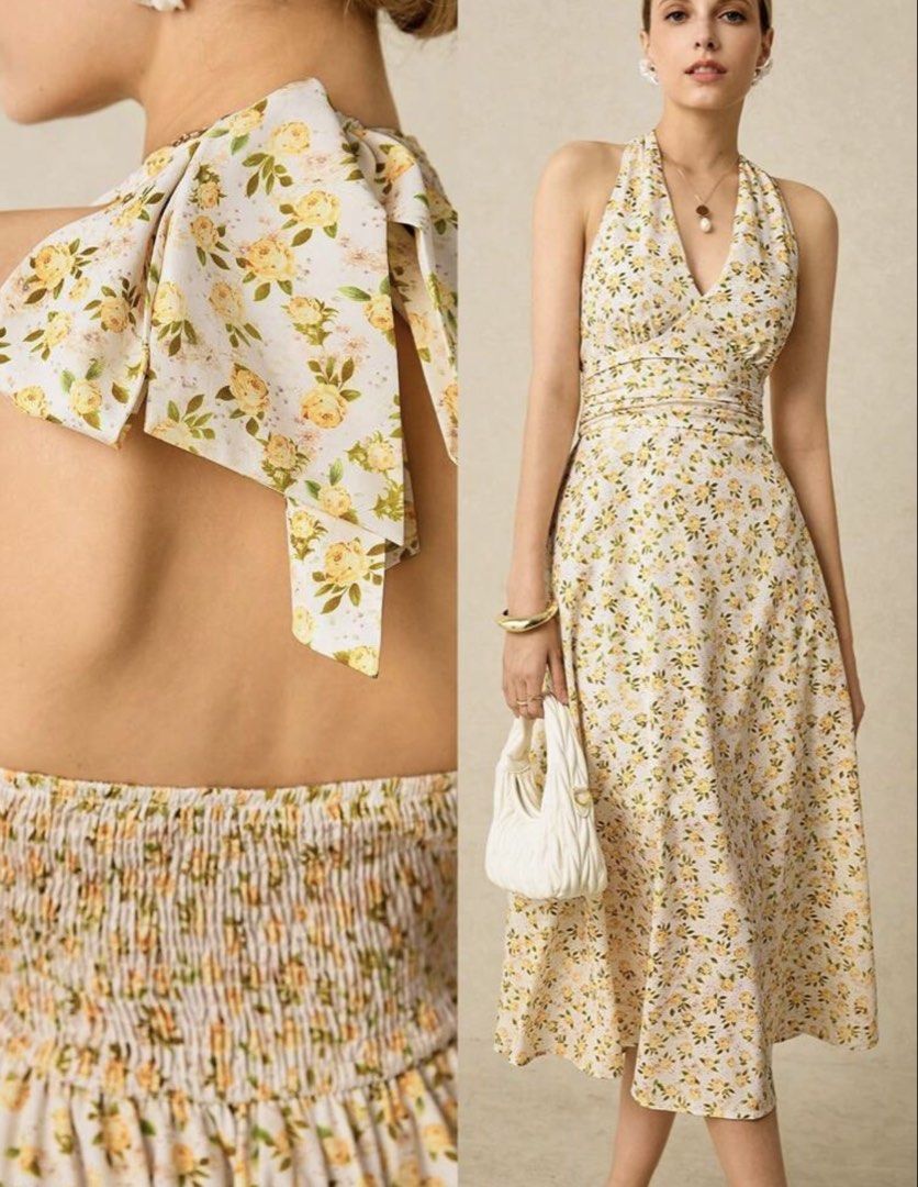 Shein floral midi dress (Category: Dresses) located in Cabuyao City. Submitted by girlontherockspreloved (Listing ID 1467259704, Image 1). Description: Like new condition used once only. Fits S-M. No flaw. Super pretty in actual 🥰.