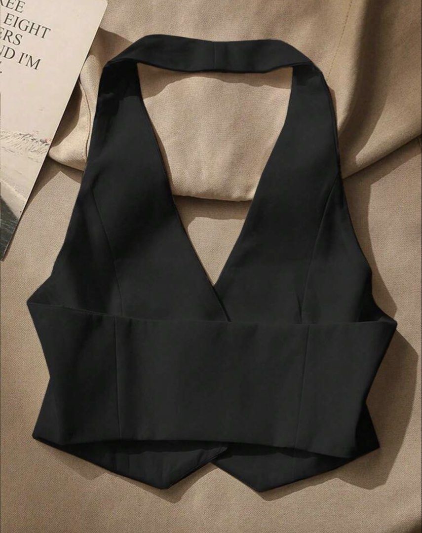 Shein halter backless top (Category: Sleeveless) located in Cabuyao City. Submitted by girlontherockspreloved (Listing ID 1467253063, Image 2). Description: Like new condition used once only. Fits S-M. No flaw. Super pretty in actual 🥰.