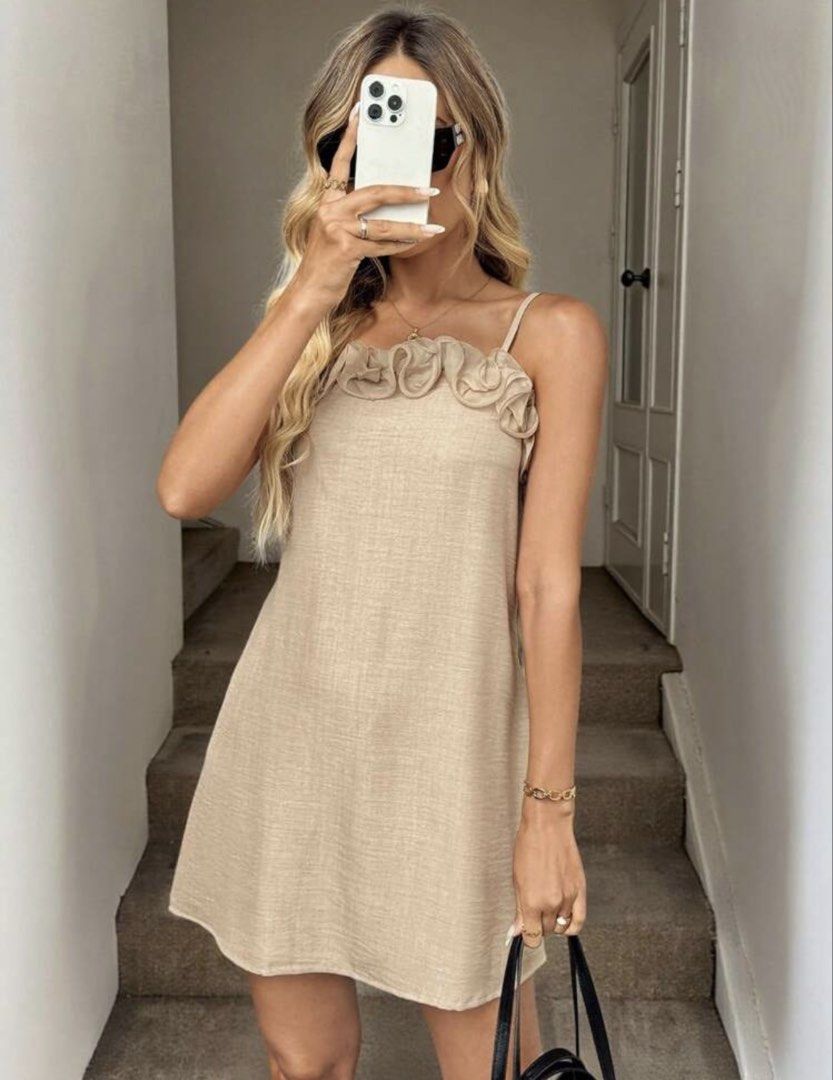 Shein linen dress (Category: Dresses) located in Cabuyao City. Submitted by girlontherockspreloved (Listing ID 1467254951, Image 1). Description: Like new condition used once only. Fits S-M. No flaw. Super pretty in actual 🥰.