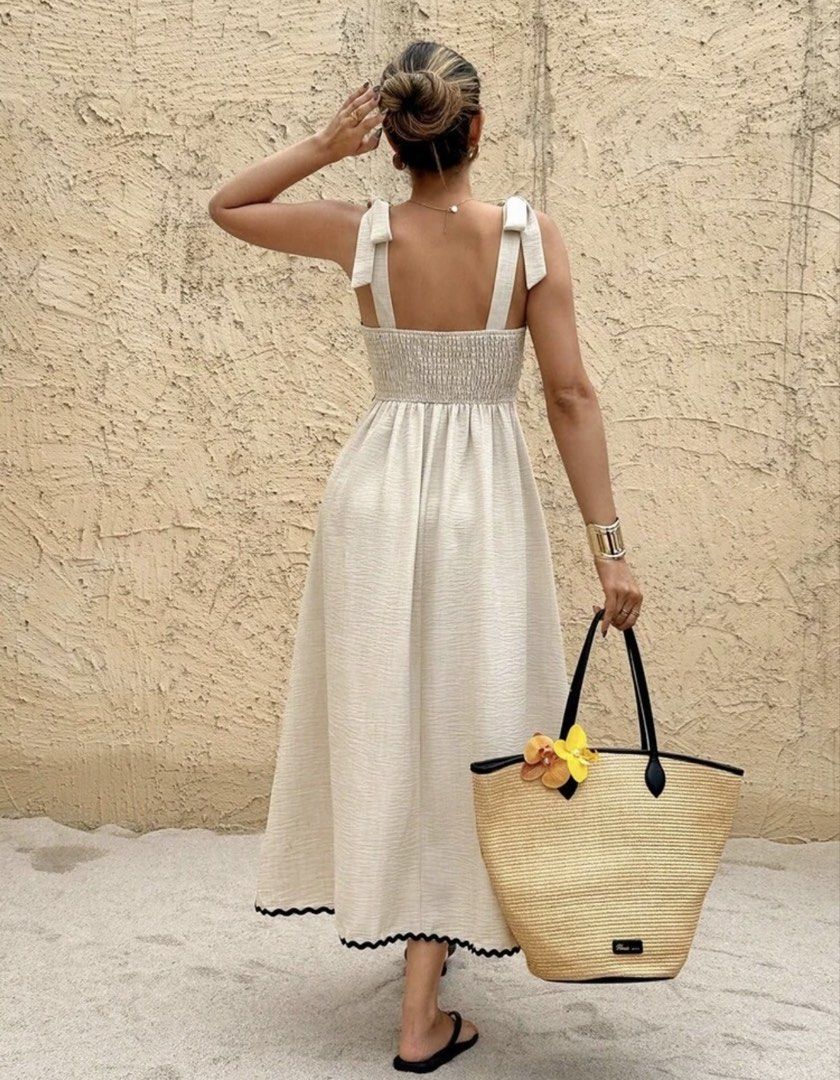 Shein linen maxi dress (Category: Dresses) located in Cabuyao City. Submitted by girlontherockspreloved (Listing ID 1467254274, Image 2). Description: Like new condition used once only. Fits S-M. No flaw. Super pretty in actual 🥰.
