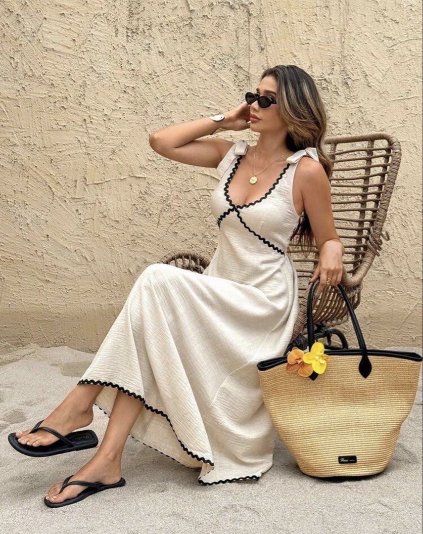 Shein linen maxi dress (Category: Dresses) located in Cabuyao City. Submitted by girlontherockspreloved (Listing ID 1467254274, Image 3). Description: Like new condition used once only. Fits S-M. No flaw. Super pretty in actual 🥰.